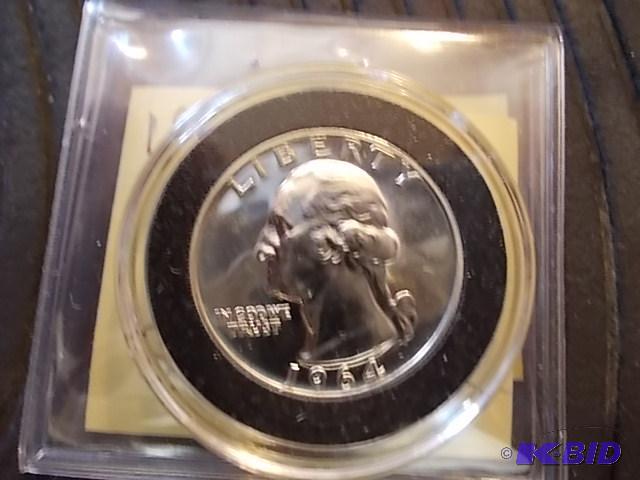 lot 40 image: 1964 Washington Quarter Proof...