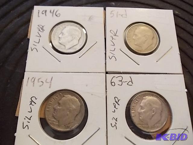 lot 43 image: 4-Roosevelt Dimes...