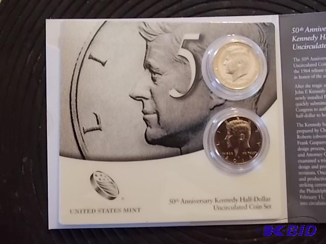lot 69 image: 50th Anniversary JFK 2-Coin Half Dollar Set...