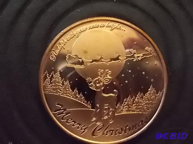 lot 73 image: 1-Ounce .999 Fine Copper Round &quotMerry Ch...