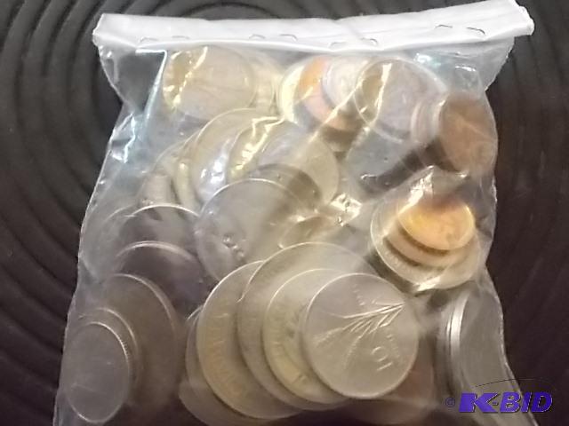 lot 91 image: Bag Of 100 Foreign Coins...