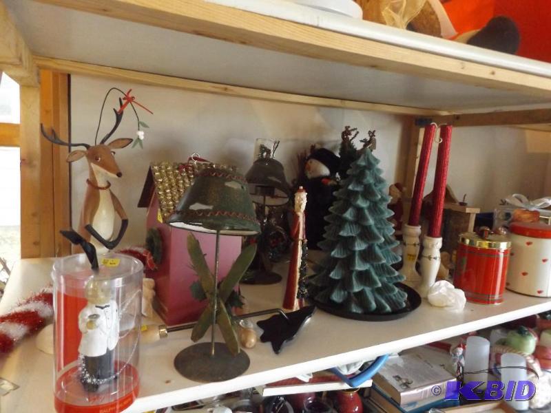 lot 21 image: Shelf of Christmas Decorations...
