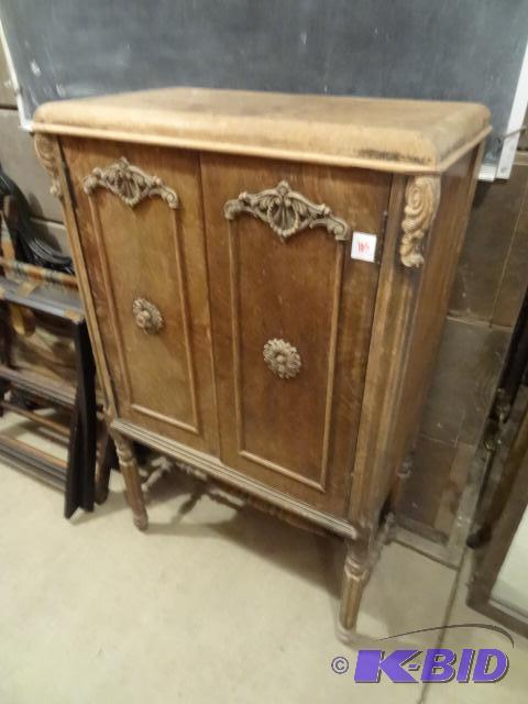 Vintage Wood Radio Cabinet that has been Gutt...