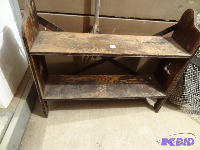 Vintage Wood Wall hanging Shelf Unit 24 X 9 X...