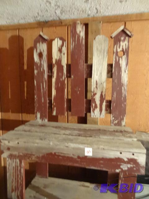 Vintage Wood Homemade Bench 24 X 12 X 44...