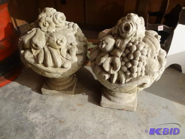 2 Concrete Lawn Ornaments 20&quot tall. One ...