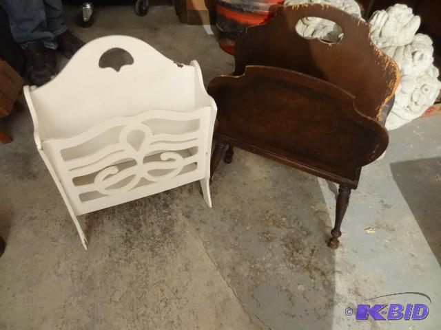 2 Vintage Wood Magazine Racks...