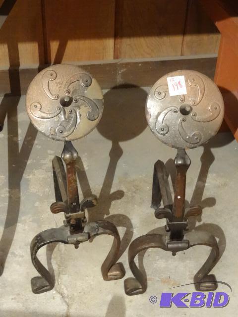 Vintage Fire Place Grate Holders...
