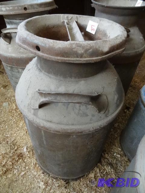 Large Metal Cream Can With Lid...