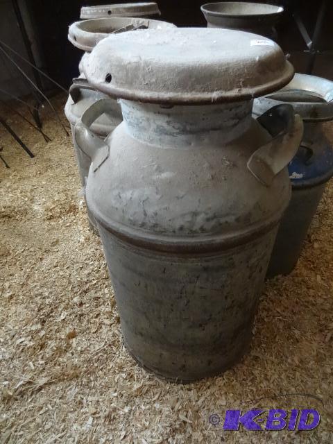 Large Metal Cream Can With Lid...