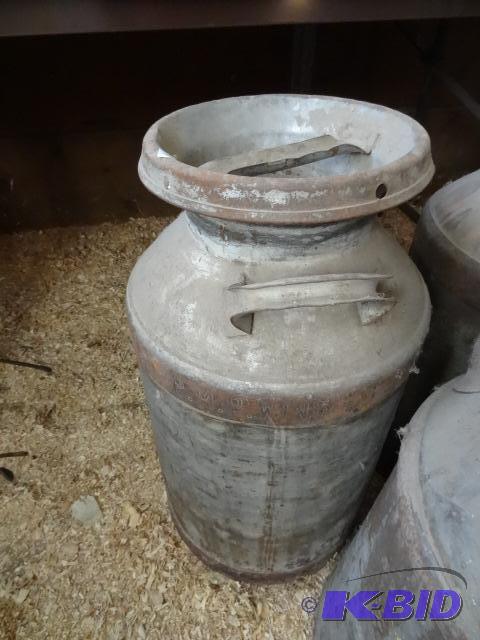 Large Metal Cream Can with Lid...
