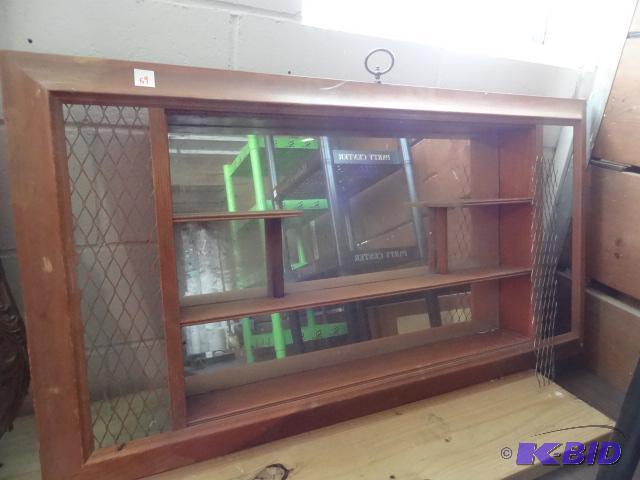 Wall Hanging Wood Knick Knack Shelf Mirrored ...