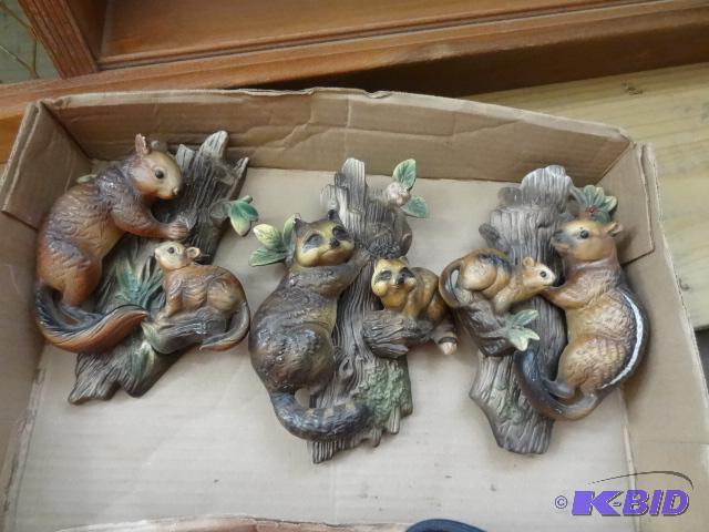 Chipmunk, Squirrel, and Raccoon Ceramic Wall ...
