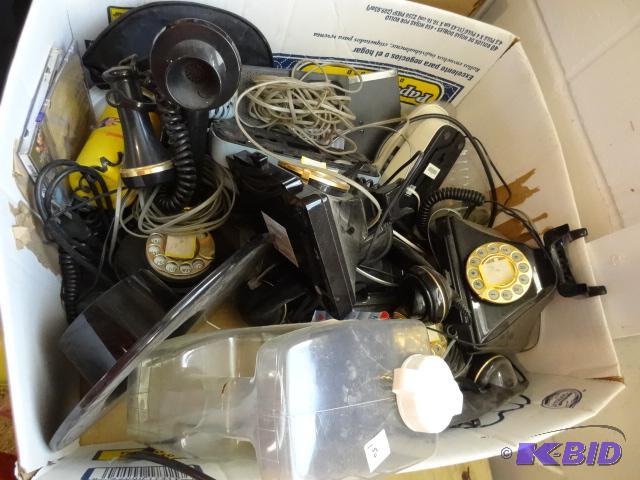 Box Full of Misc Telephones Some are Retro St...
