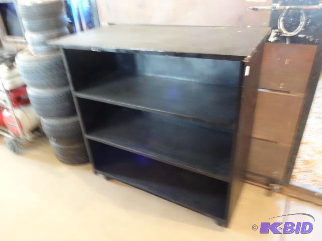 Wood Shelving Unit, on Wheels 38X19X37...