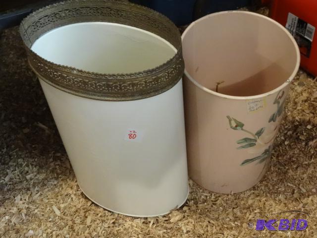 2 Vintage Metal Trash Cans...