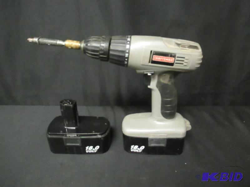 lot 71 image: Craftsman 38 18V Drill with Extra Battery