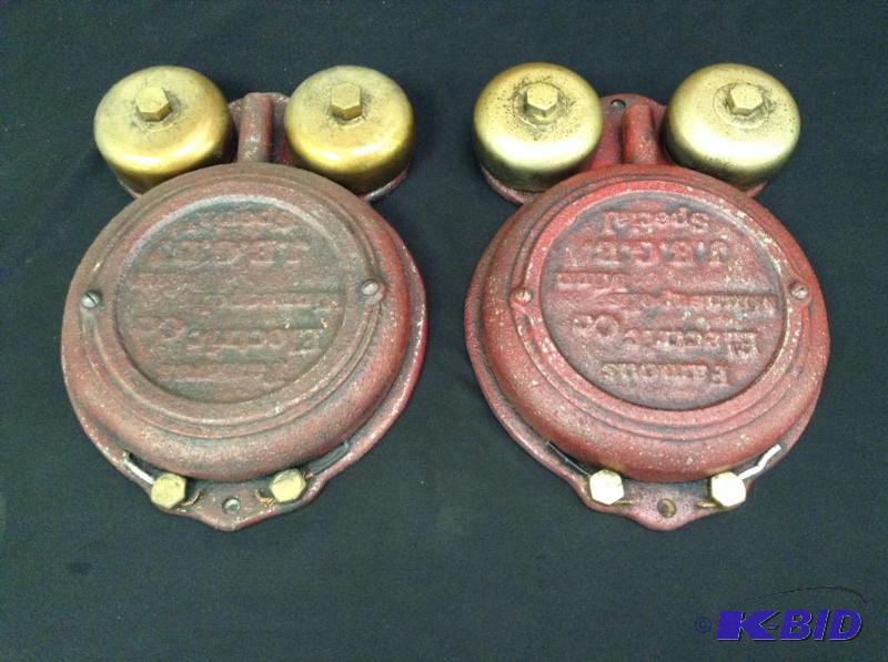 lot 104 image: 2 Wooden Fire Alarm Props