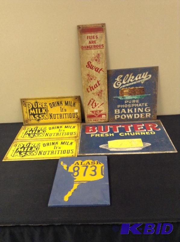 lot 125 image: 7 Wood Signs