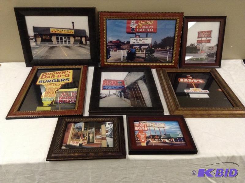 lot 132 image: 8  Framed BBQ Restaurant Images