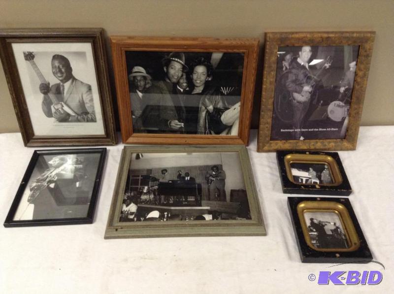 lot 133 image: 7 Framed JazzBlues Musician Images