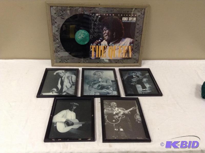 lot 135 image: 5 Framed JazzBlues Musician Images