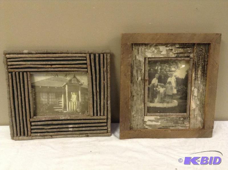 lot 139 image: 2 Wooden Rustic Picture Frames