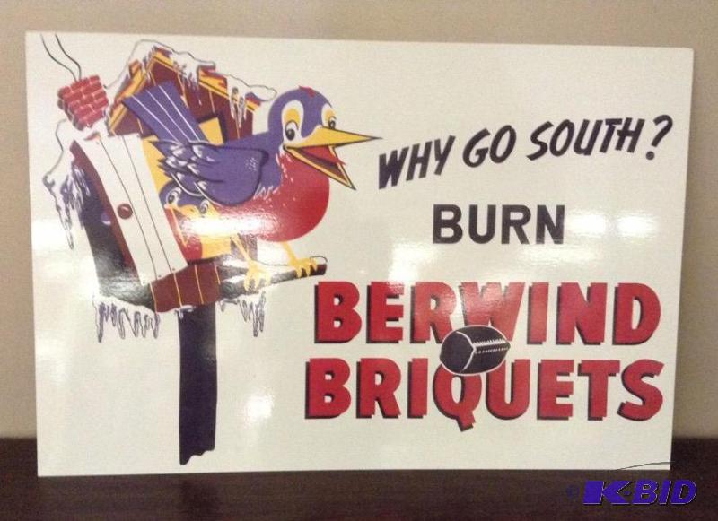 lot 14 image: Heavy Enameled Metal Sign