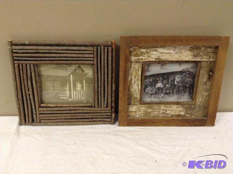 lot 141 image: 2 Cute Rustic Wooden Picture Frames