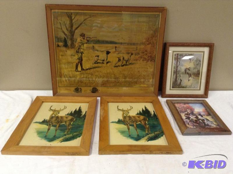 lot 146 image: 5 Framed Outdoor Wall Hangings
