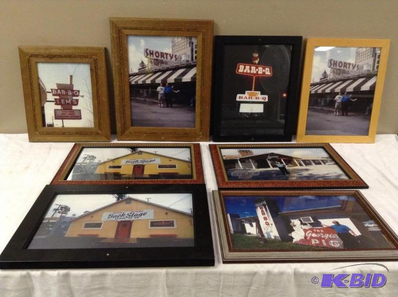 lot 147 image: 8 Framed BBQ Restaurant Pictures