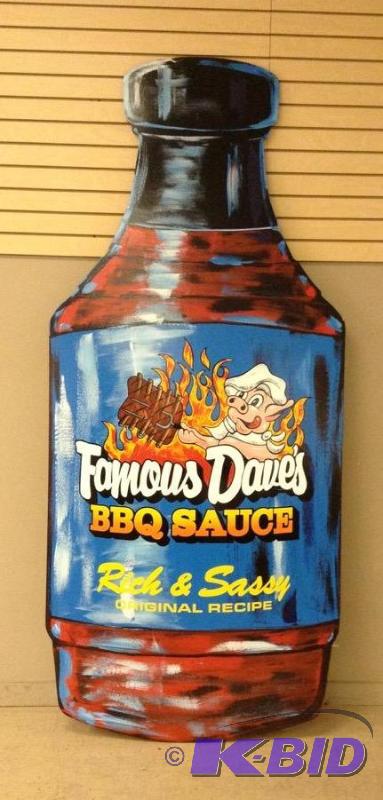 lot 17 image: Huge BBQ Sauce Bottle Sign 2 of 3