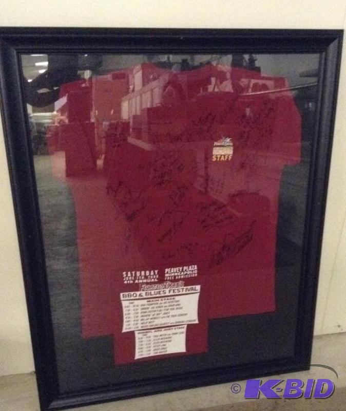 lot 2 image: Framed 2008 BBQ & Blues Festival Autographed Shirt