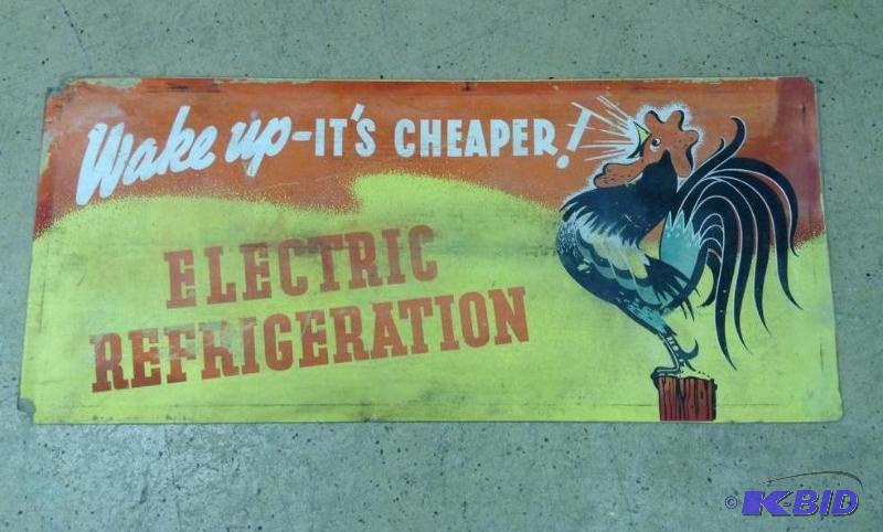 lot 23 image: Dawn of Electric Refrigeration Sign