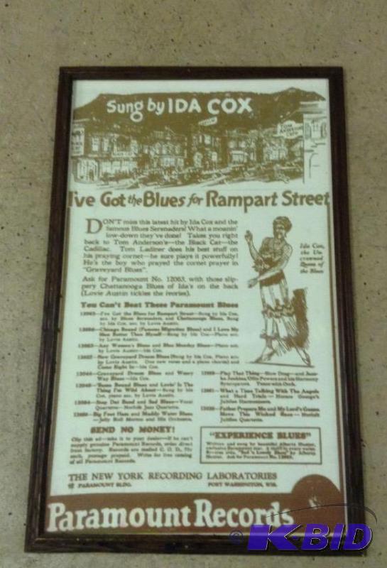 lot 30 image: Ida Cox Sings the Blues Framed Poster