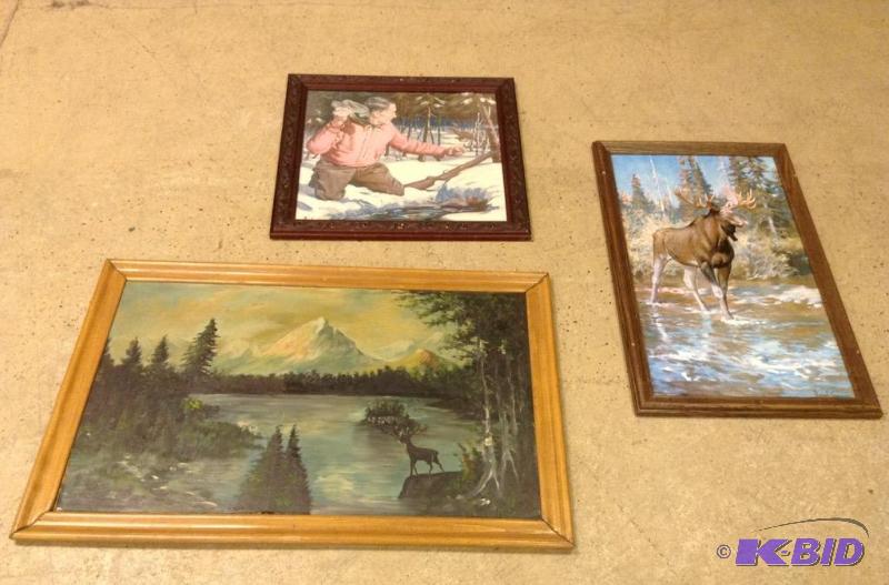 lot 31 image: Lot of Three Outdoorsy Framed Wall Art