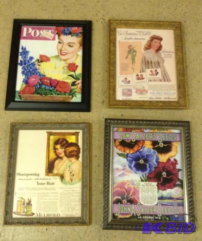 lot 40 image: Framed Womens Magazine Ads