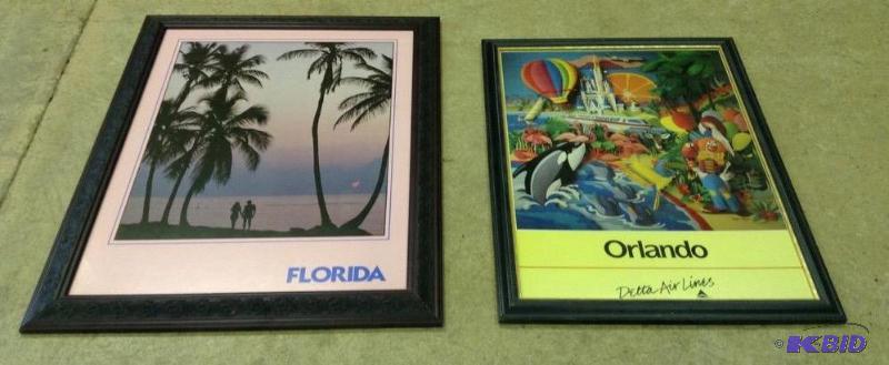 lot 43 image: Framed Travel Destination Posters