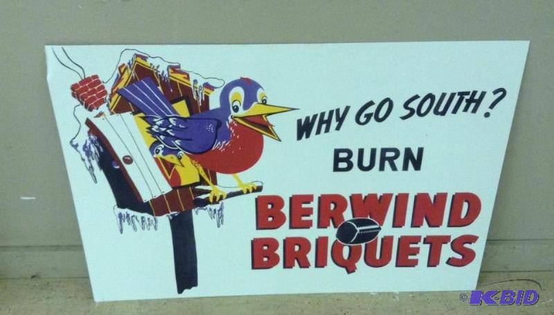lot 44 image: Heavy Enameled Metal Sign