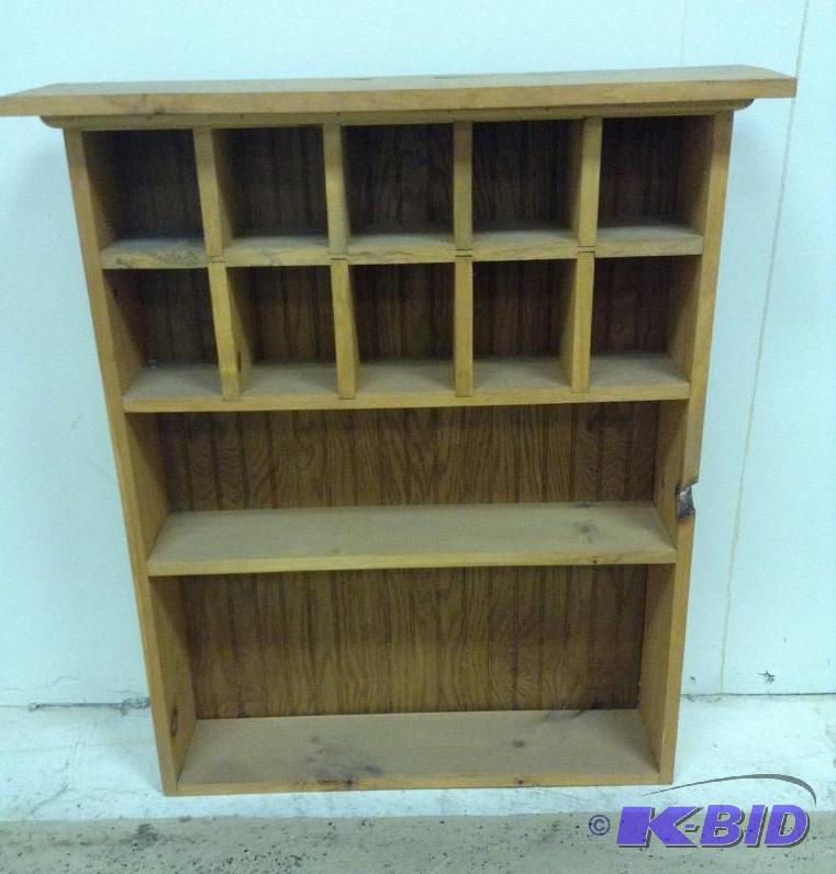 lot 49 image: Shallow Wooden Display Shelf