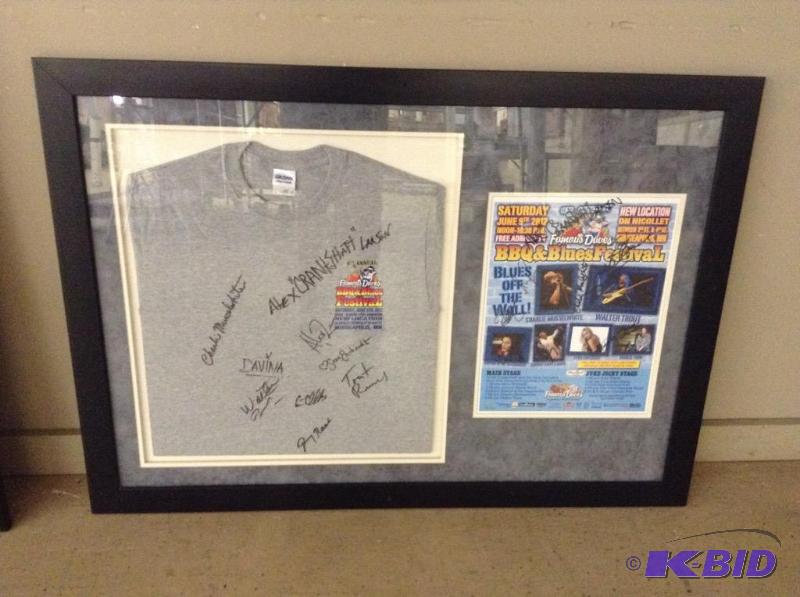 lot 5 image: Framed 2012 BBQ & Blues Fesitval Autographed Shirt