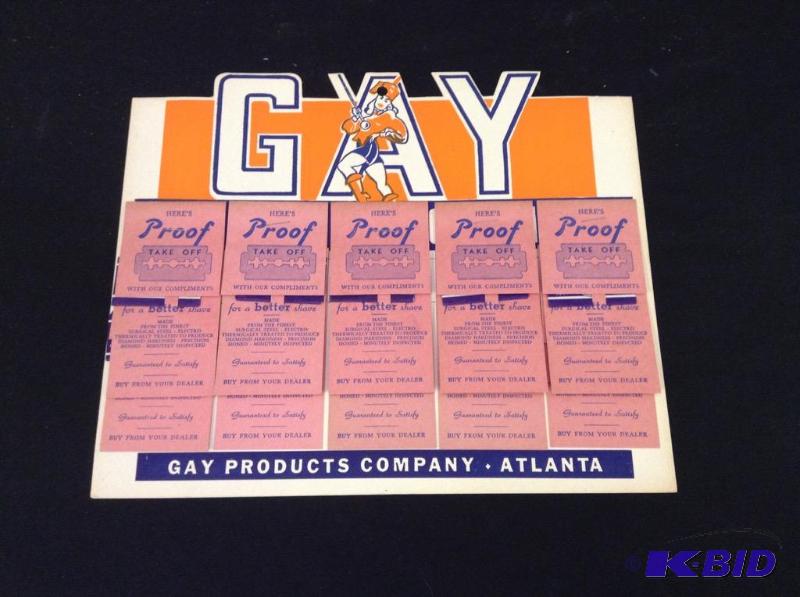 lot 67 image: Vintage Gay Products Double Edged Razor Blades Display