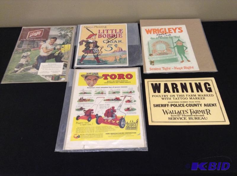 lot 68 image: Nostalgic Advertising Paper and Chicken Thief Warning