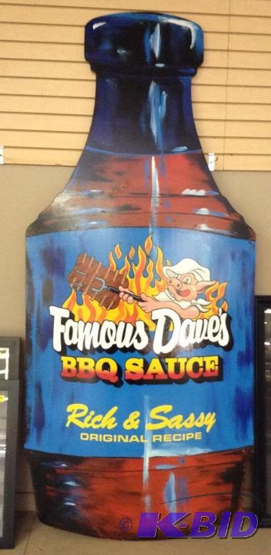 lot 8 image: Huge BBQ Sauce Bottle Sign 1 of 3