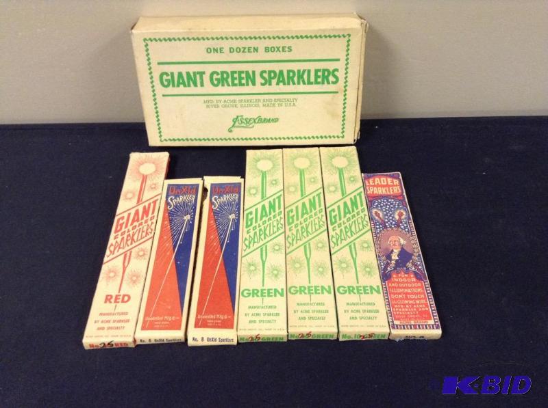 lot 92 image: Vintage Sparkler Boxes