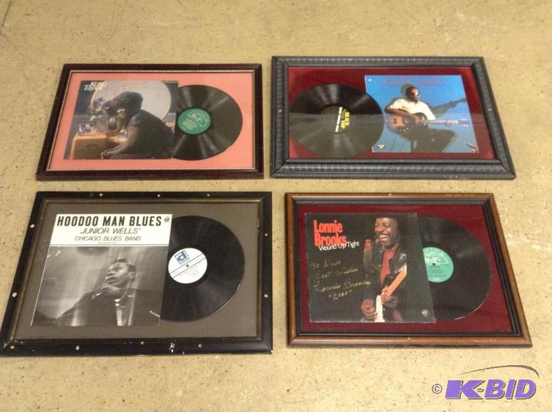 lot 96 image: 4 BluesJazz Framed Record Albums & Covers