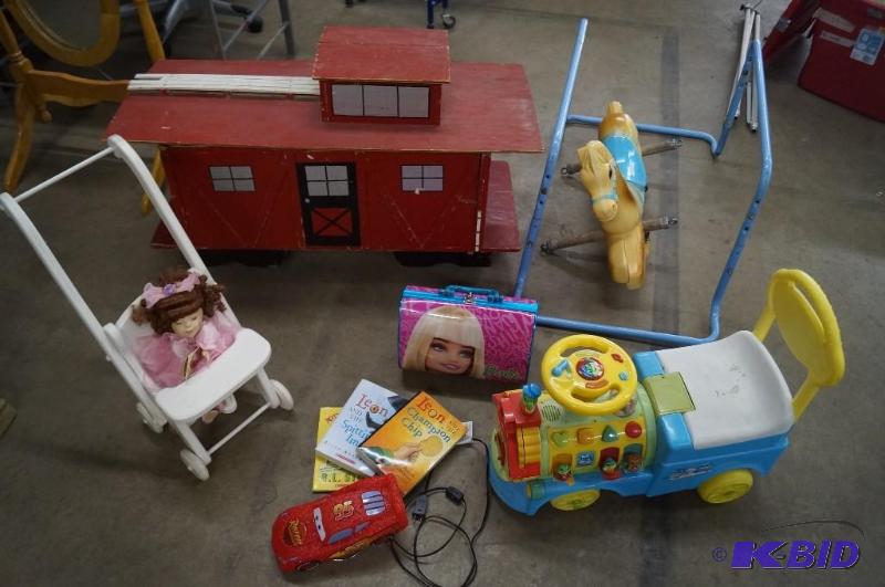 toy chest and toys