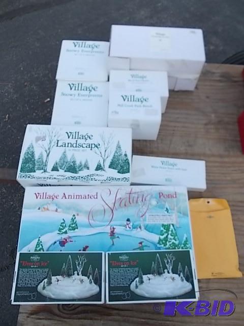 Dept 56 Village Accessories, Trees, Snow, Pon...