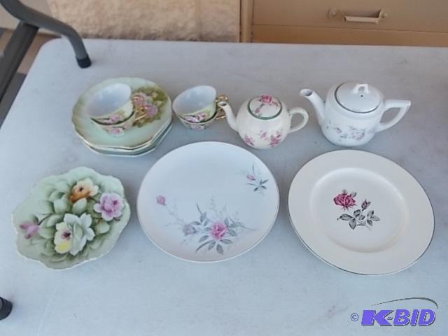 Lot Of Assorted Pink Floral Dishwares...