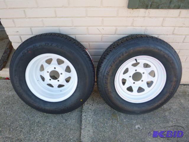 Two Super Trailer Tires ST20575 R14, 6 ply w...